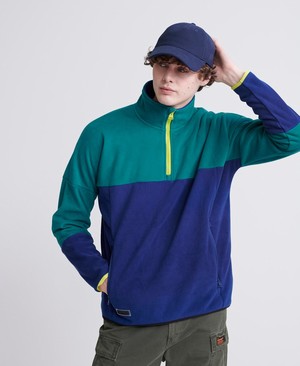 Superdry Crafted Casuals Street Fleece Track Férfi Pulóver Sötétkék | DLOHK7461